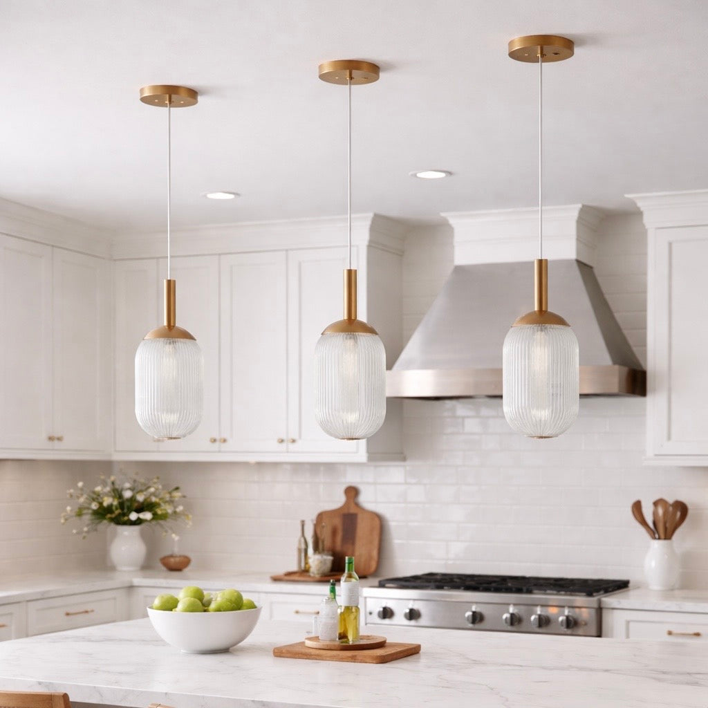 Modern Style Pendant Lamp - Bronze And Clear 110-120V Bedside Bedroom
