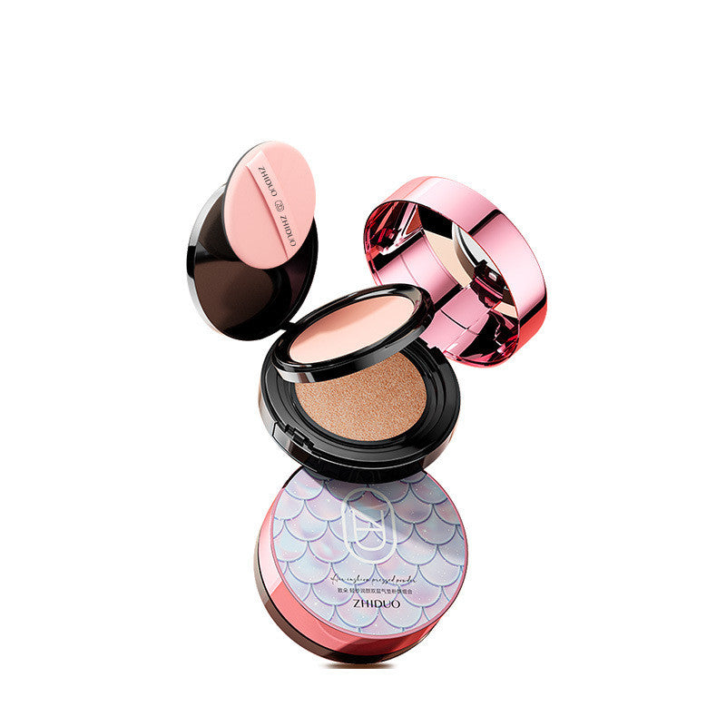Double Layer Cushion Foundation Concealer Skin Care Makeup - Natural & White