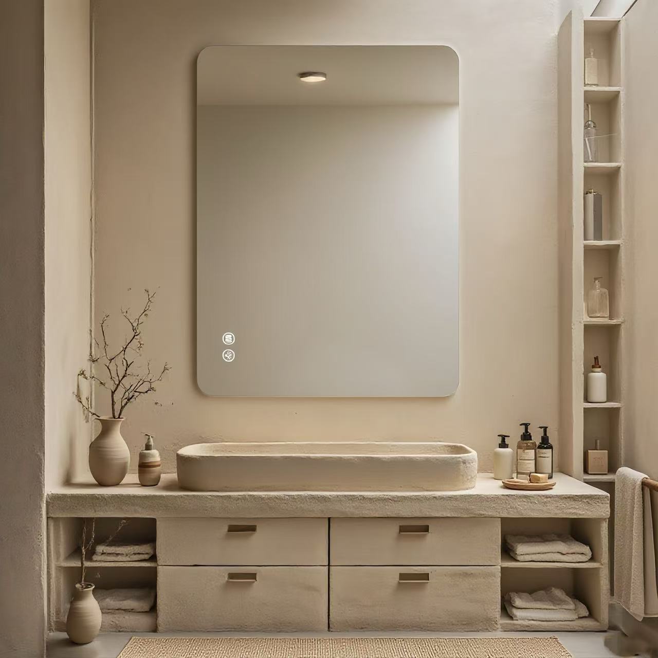 Rectangular Backlit Bathroom Mirror 30" x 40" - Clear