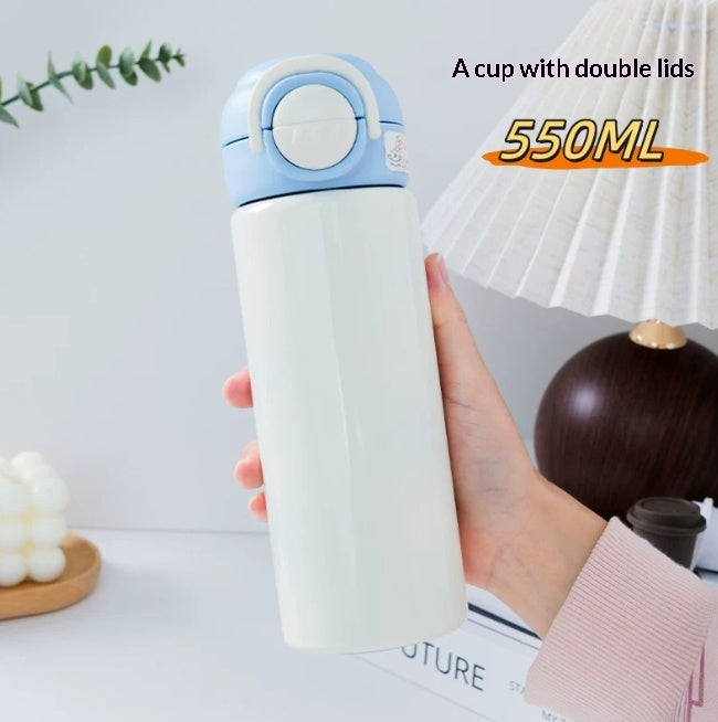 Children's Insulated Water Bottle - Double Wall, Leak-Proof, 550ml for Kids