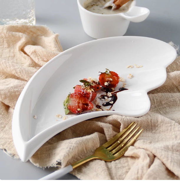 Ceramic Salad Plate for Chicken Wings and Chips - Modern Kitchen Serving Dish