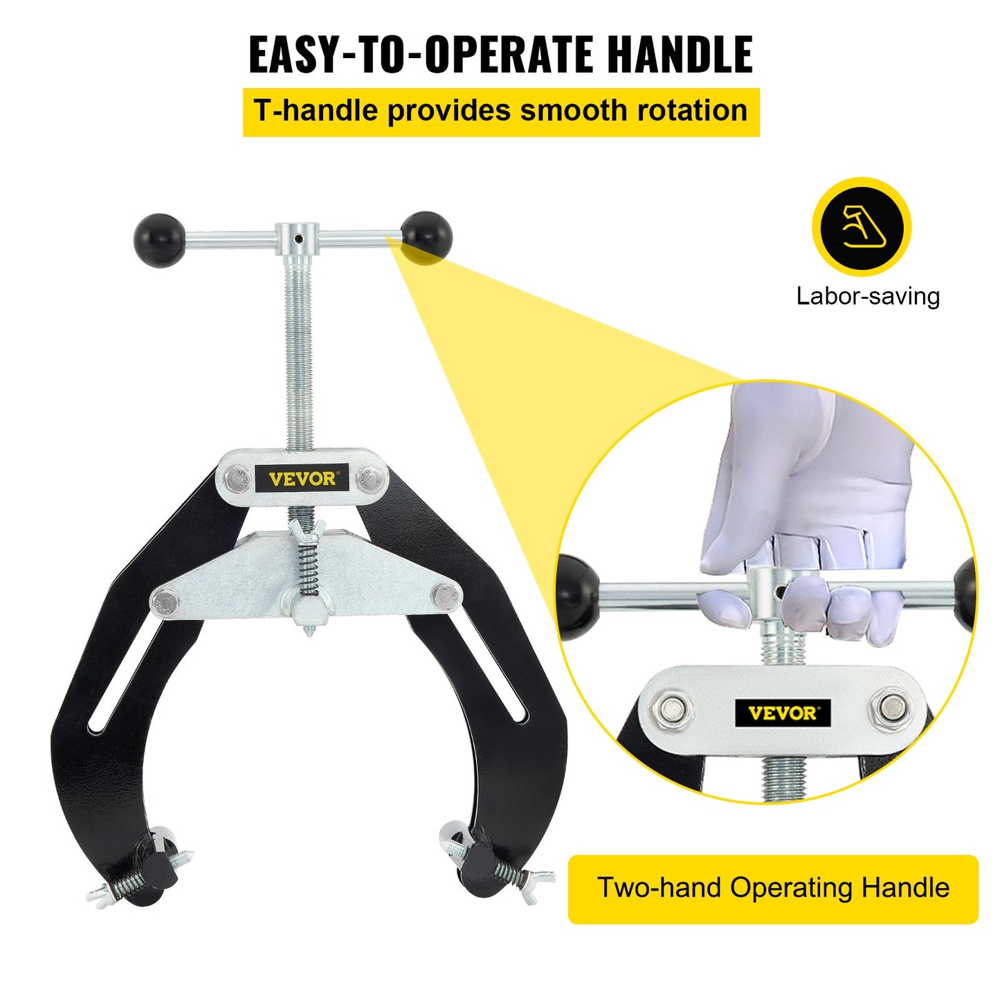 Pipe Clamp 2-6 Inch High Strength Steel Pipe Fitting Tool Black