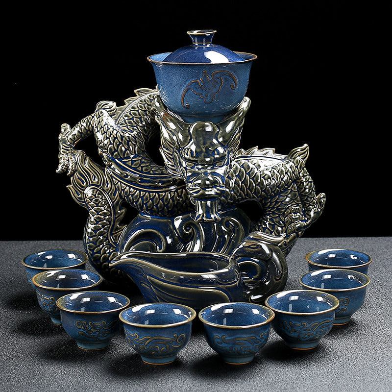 Ceramic Tea Set with Full Accessories - Semi-Automatic Style, Multiple Colors