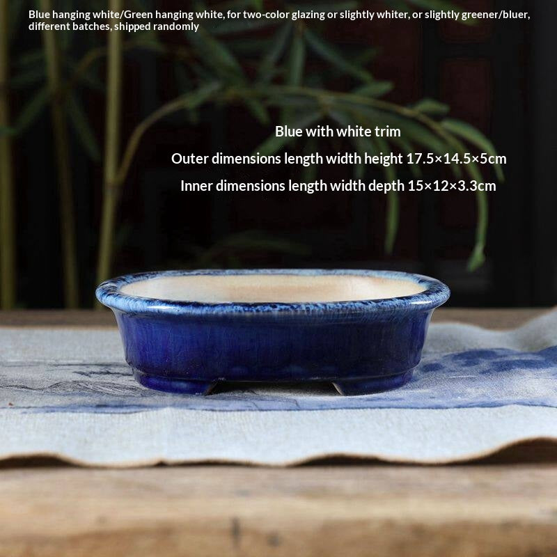 Portable Oval Yixing Clay Flower Pot for Home & Garden