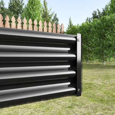 Metal Raised Garden Bed Kit 7.6x3.7ft for Vegetables, Flowers, Herbs - Black