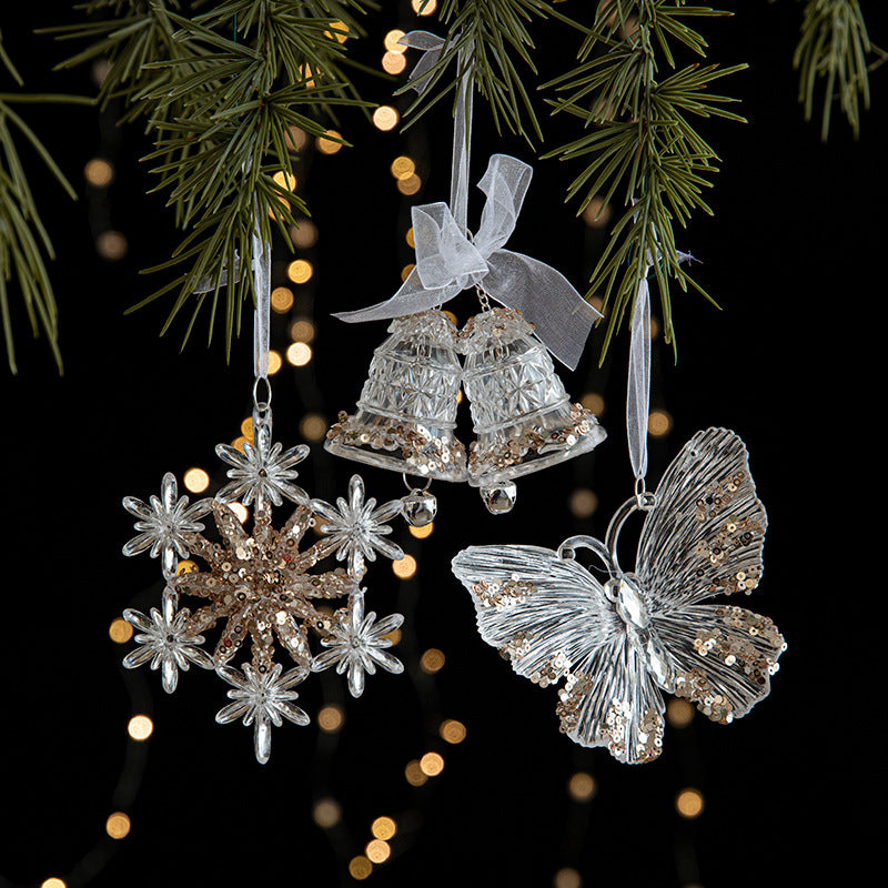 Christmas Sequin Acrylic Pendant Decorations for Holiday & Party Decor