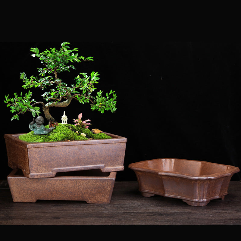 Purple Sand Antique Rectangular Flowerpot - Classic Handmade Home Decor