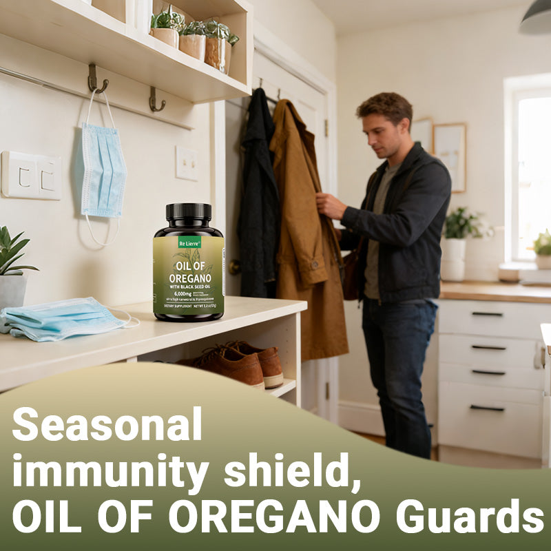 Oregano Oil & Black Seed Oil Capsules - 6000mg Herbal Supplement - 60 Count