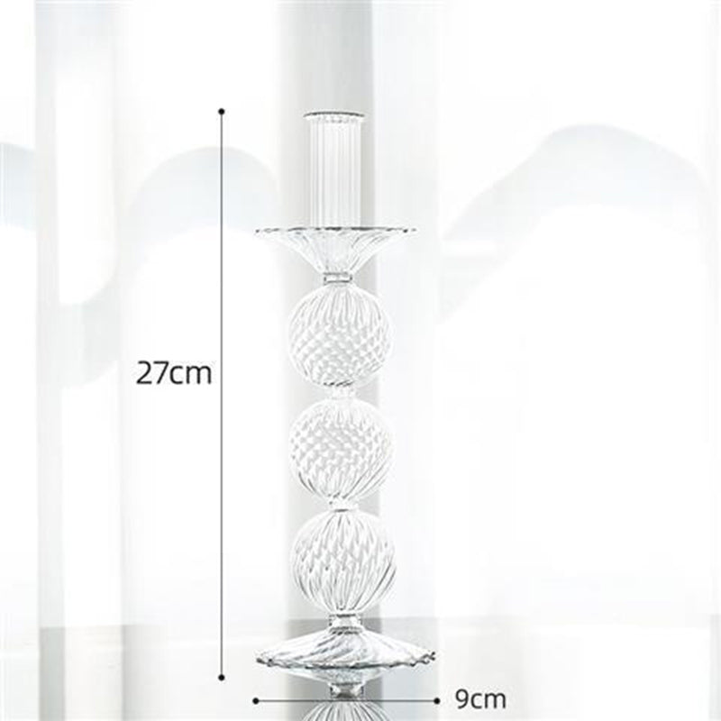 Glass Candle Holder Vase for Home Decor - Elegant Table Centerpiece