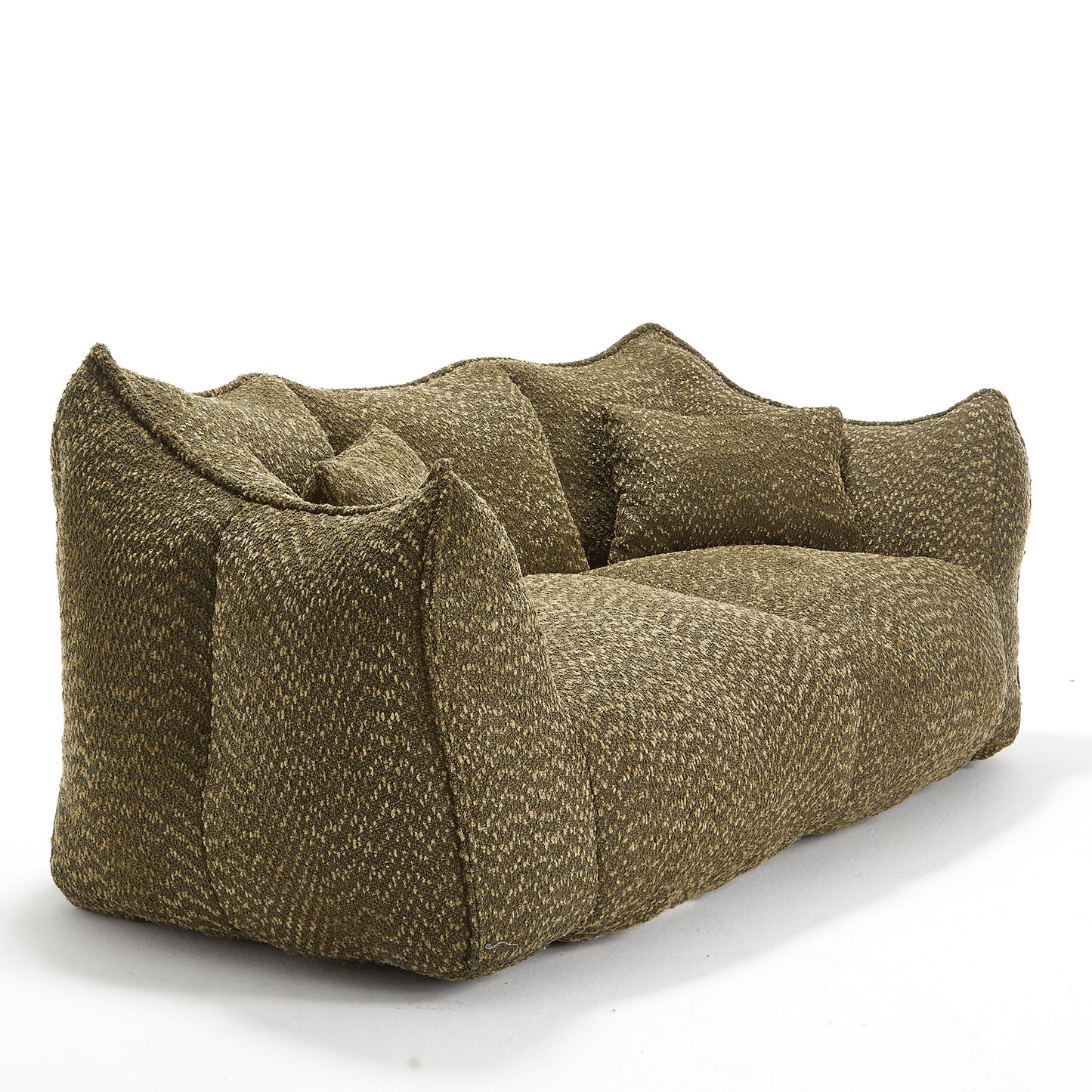 Comfortable Square Bean Bag Chair - Olive Green, Foam Core for 2