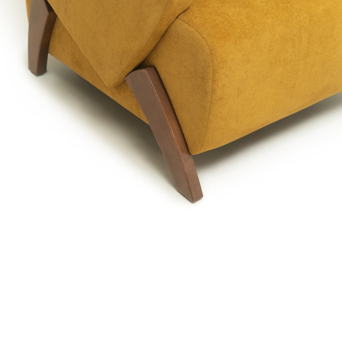 28-Inch Velvet Lounge Chair with Birch Legs - Turmeric