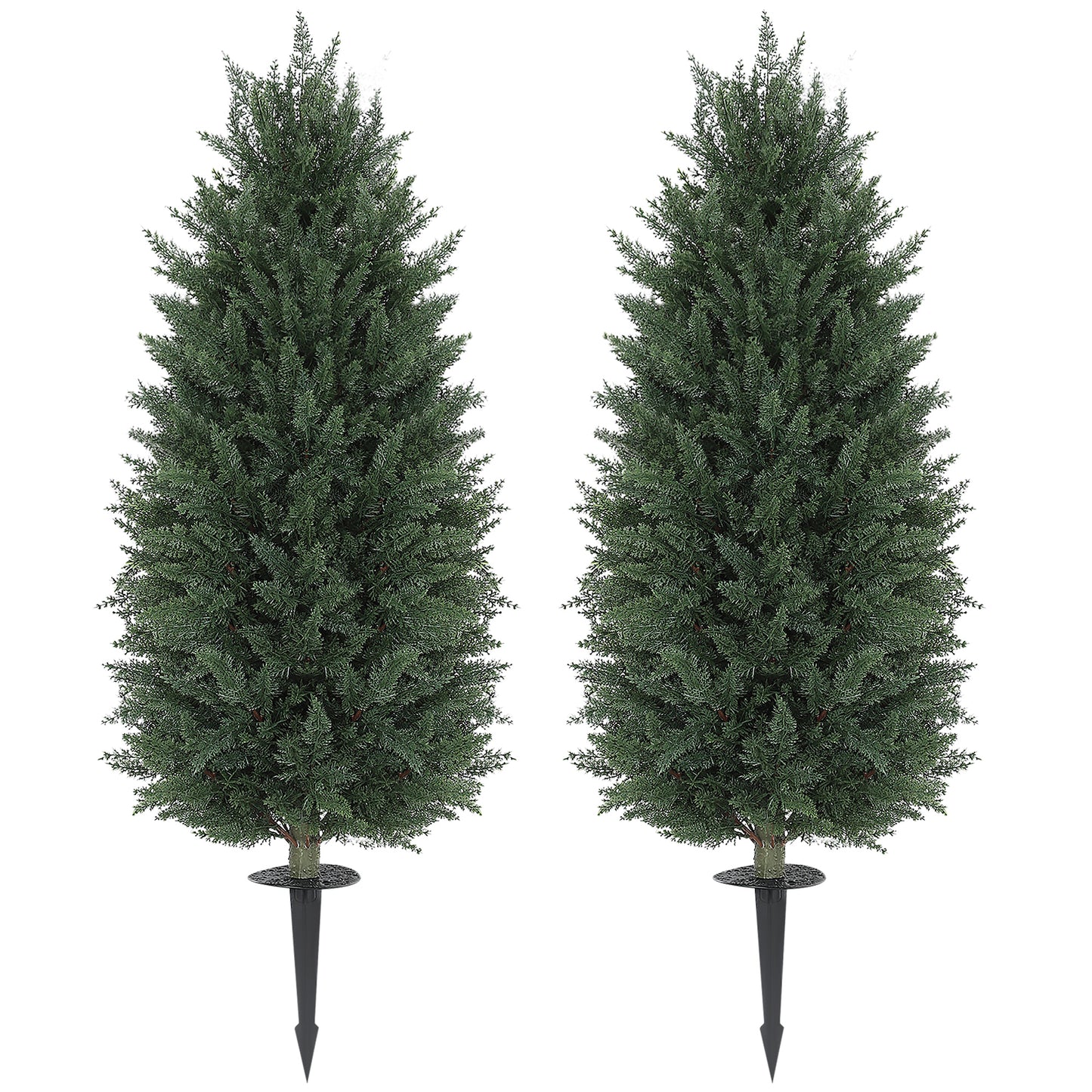 Set of 2 UV-Resistant Artificial Cypress Topiary Trees - 43.3 Inch