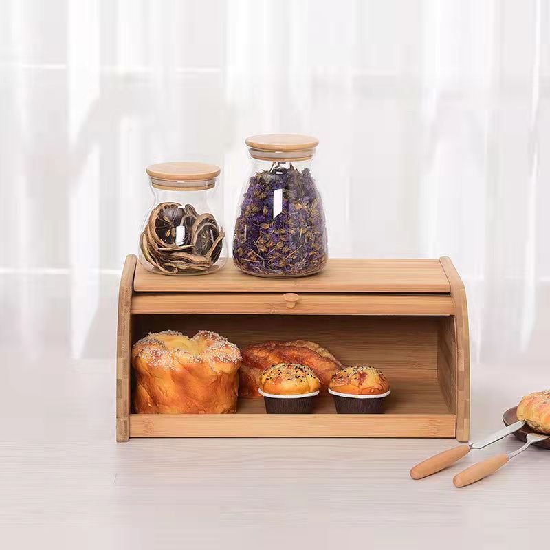 Wooden Rectangular Storage Box - Natural Finish 40x27x17cm for Home Organization