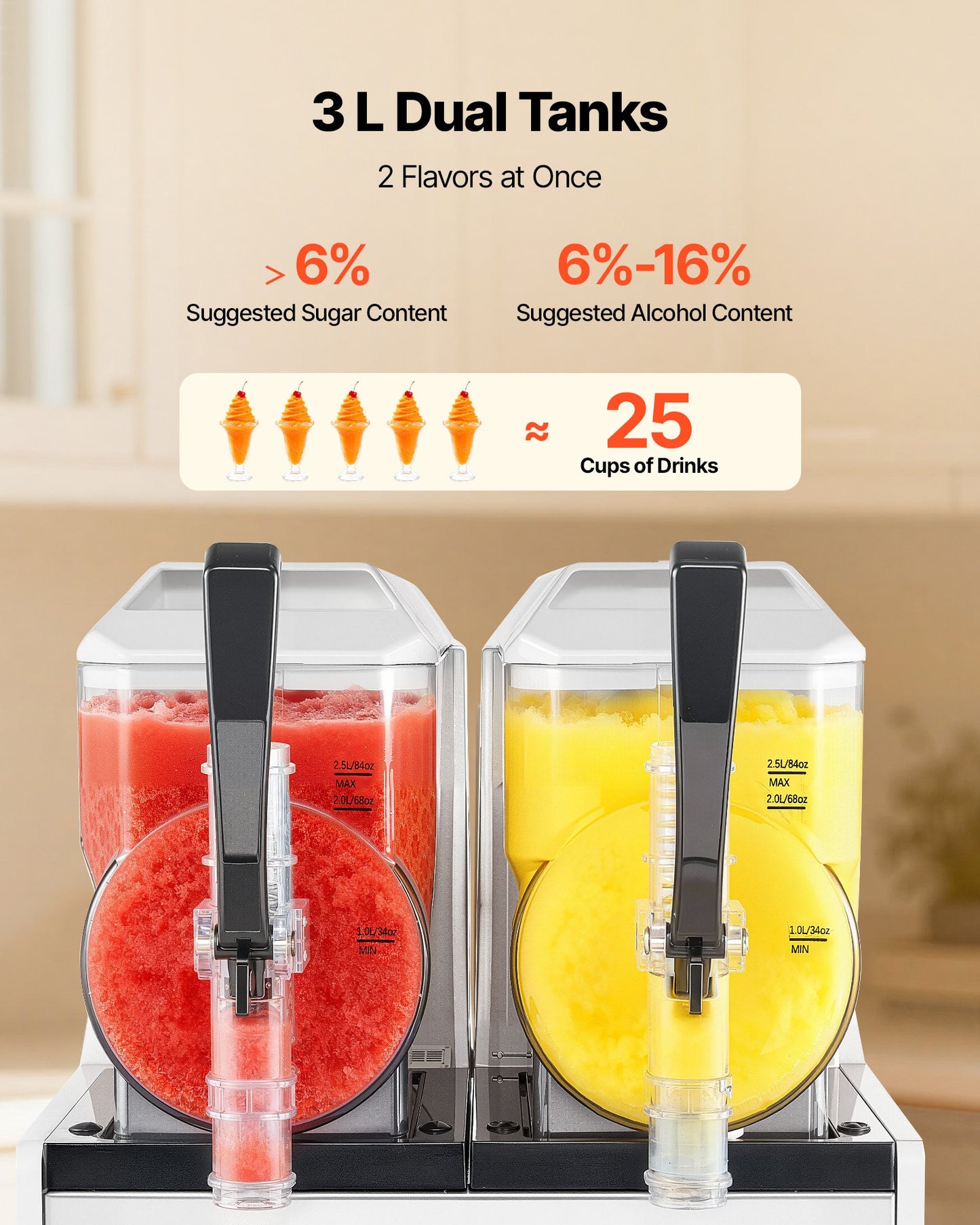 Home & Garden > Kitchen & Dining > Kitchen Appliances > Frozen Drink Makers - 3L Slushie Machine with Self-Cleaning