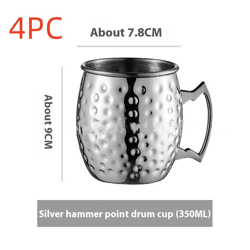 Stainless Steel Moscow Mule Cup Set - Copper Plated Drinkware for Bar & Home