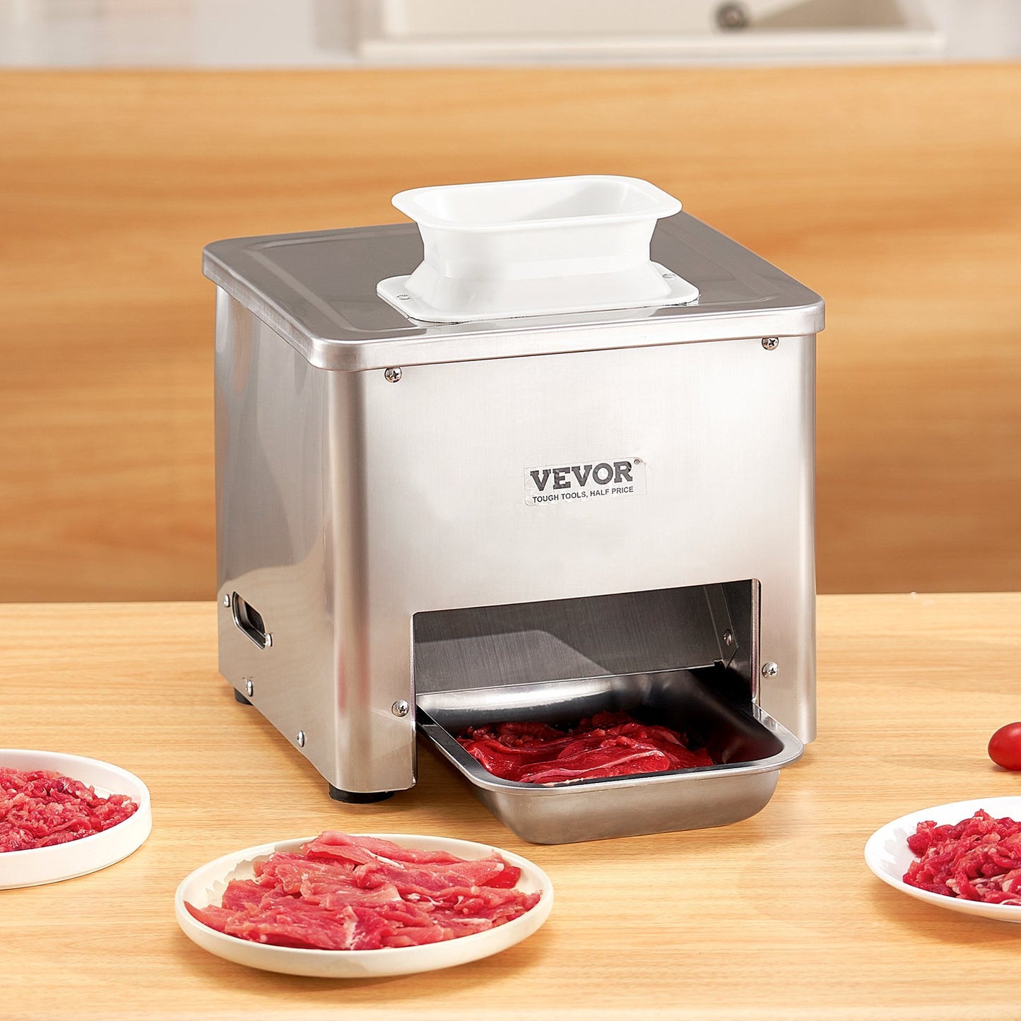 Electric Meat Slicer Machine 550W Commercial Food Cutter for Kitchen and Restaurant