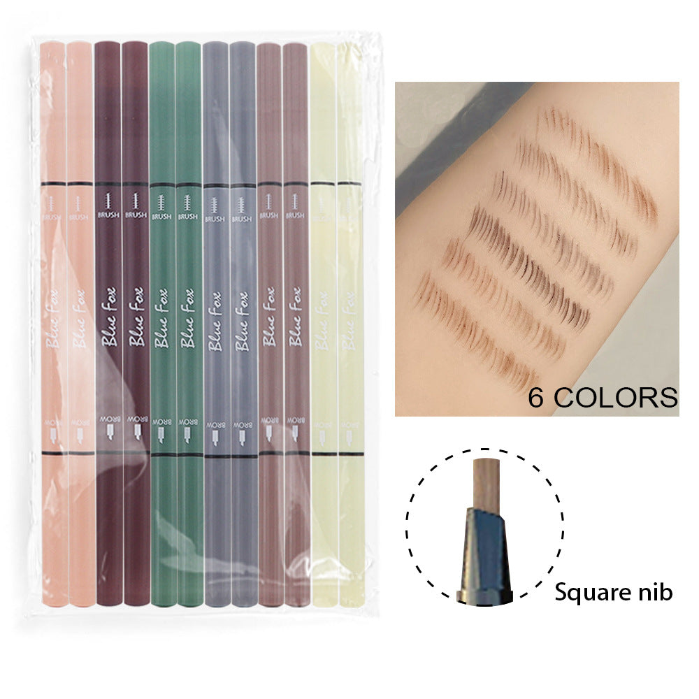 Double-Headed Eyeliner and Eyebrow Pencil Set - Rotatable, Multi-Color