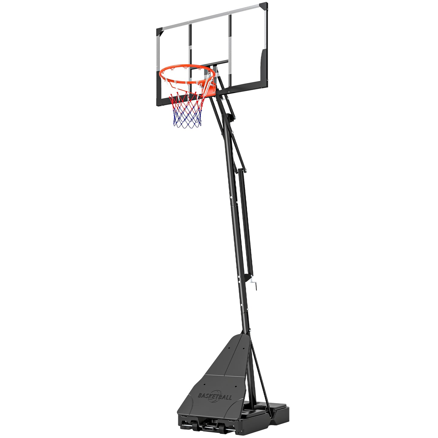 Adjustable Portable Basketball Hoop with 47" Backboard - Black