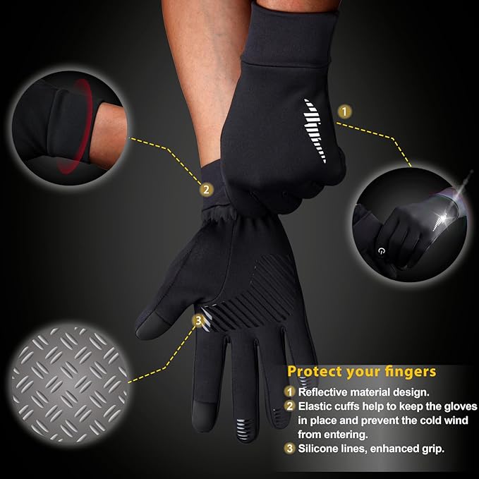 Premium Touchscreen Winter Gloves for Running, Cycling, Hiking