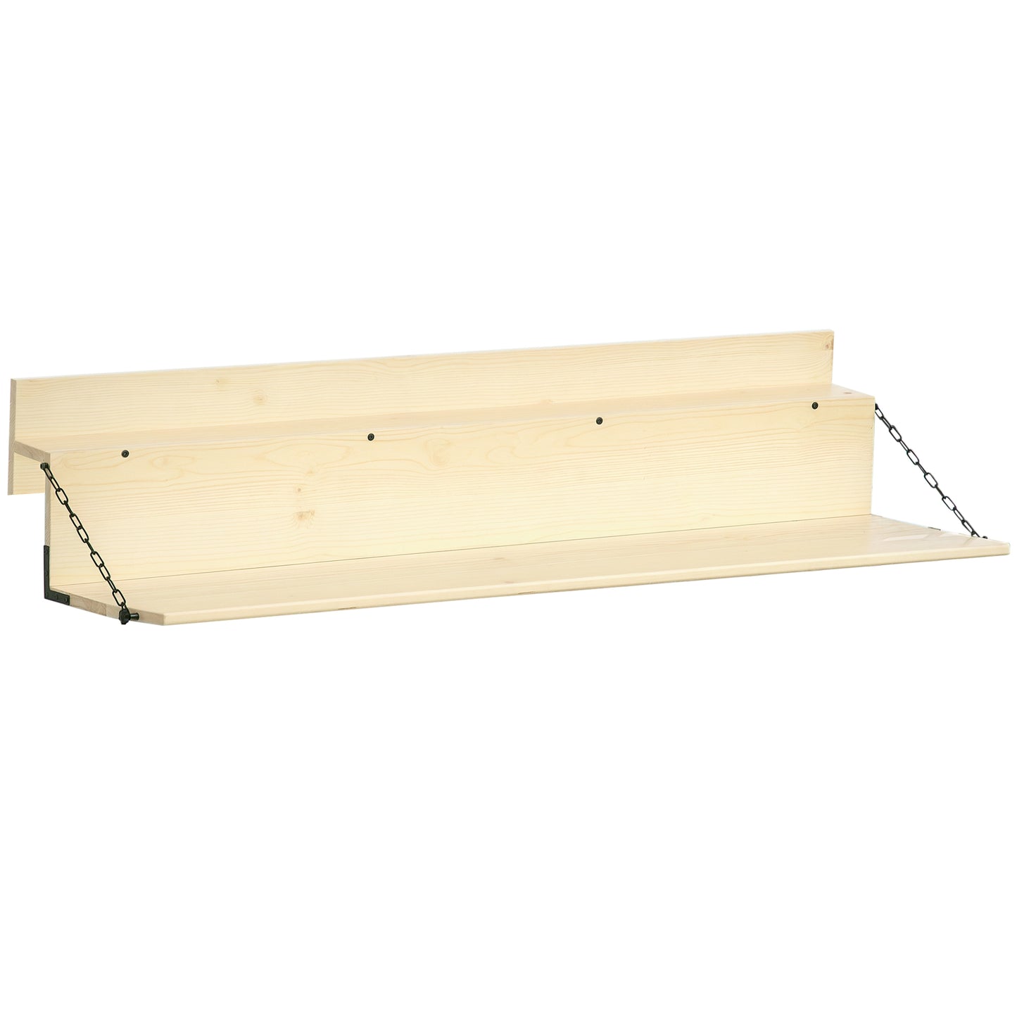 Foldable Spruce Wood Balcony Table for Railing - Natural