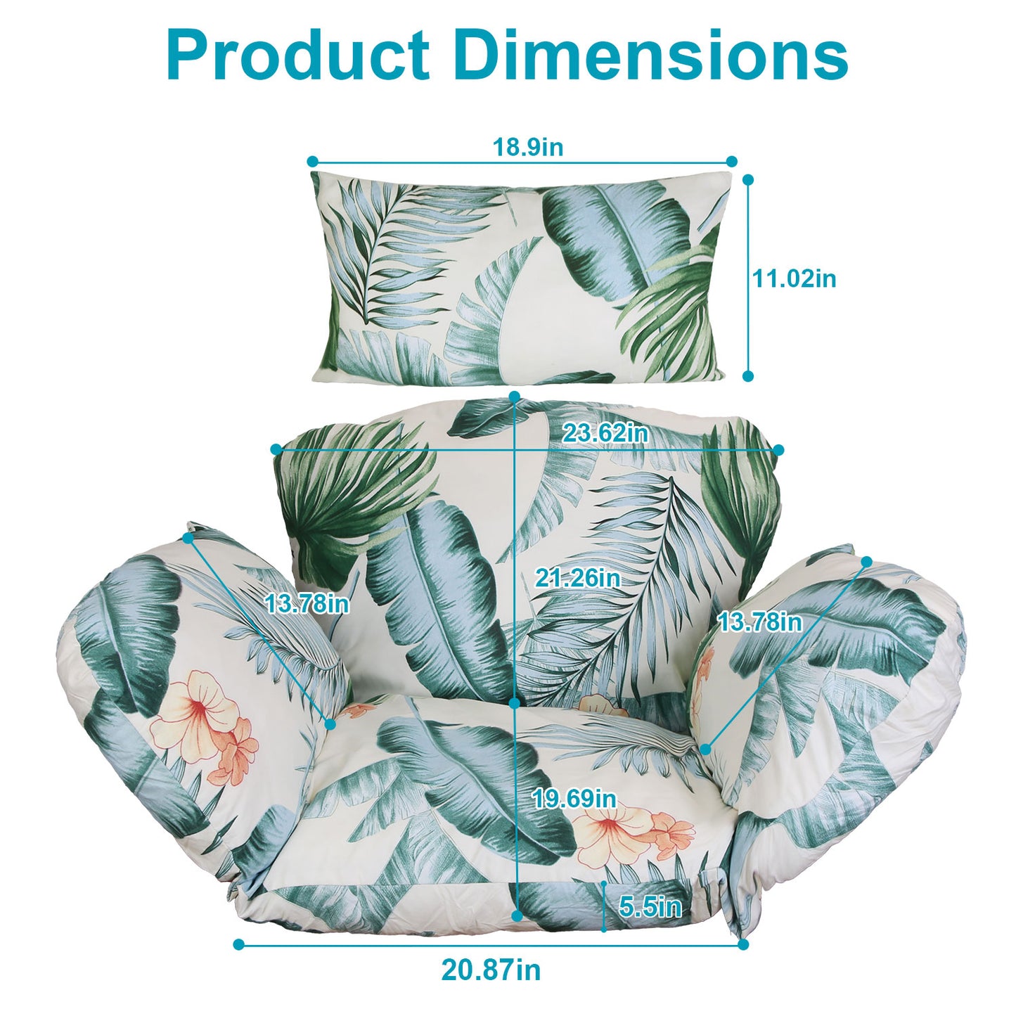 Thick Soft Egg Chair Cushion with Headrest for Hanging Chairs