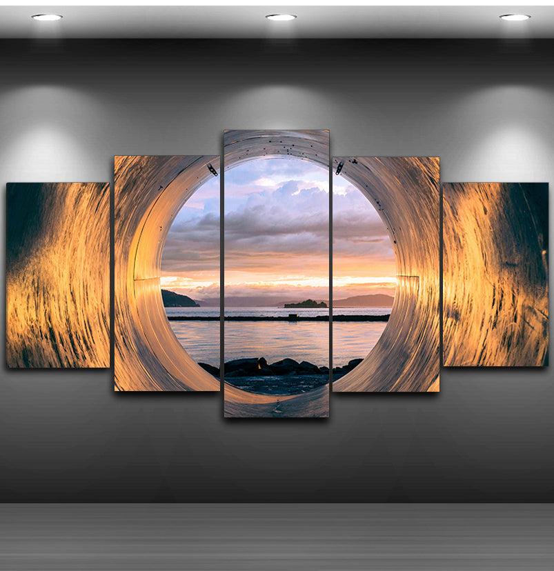 Sunset Seascape Canvas Wall Art - Framed Home Decor for Living Room