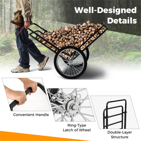 Heavy-Duty 2-Level Adjustable Game Cart with Double-Layer Structure, 550 Lbs Capacity, 20-inch Rubber Wheels