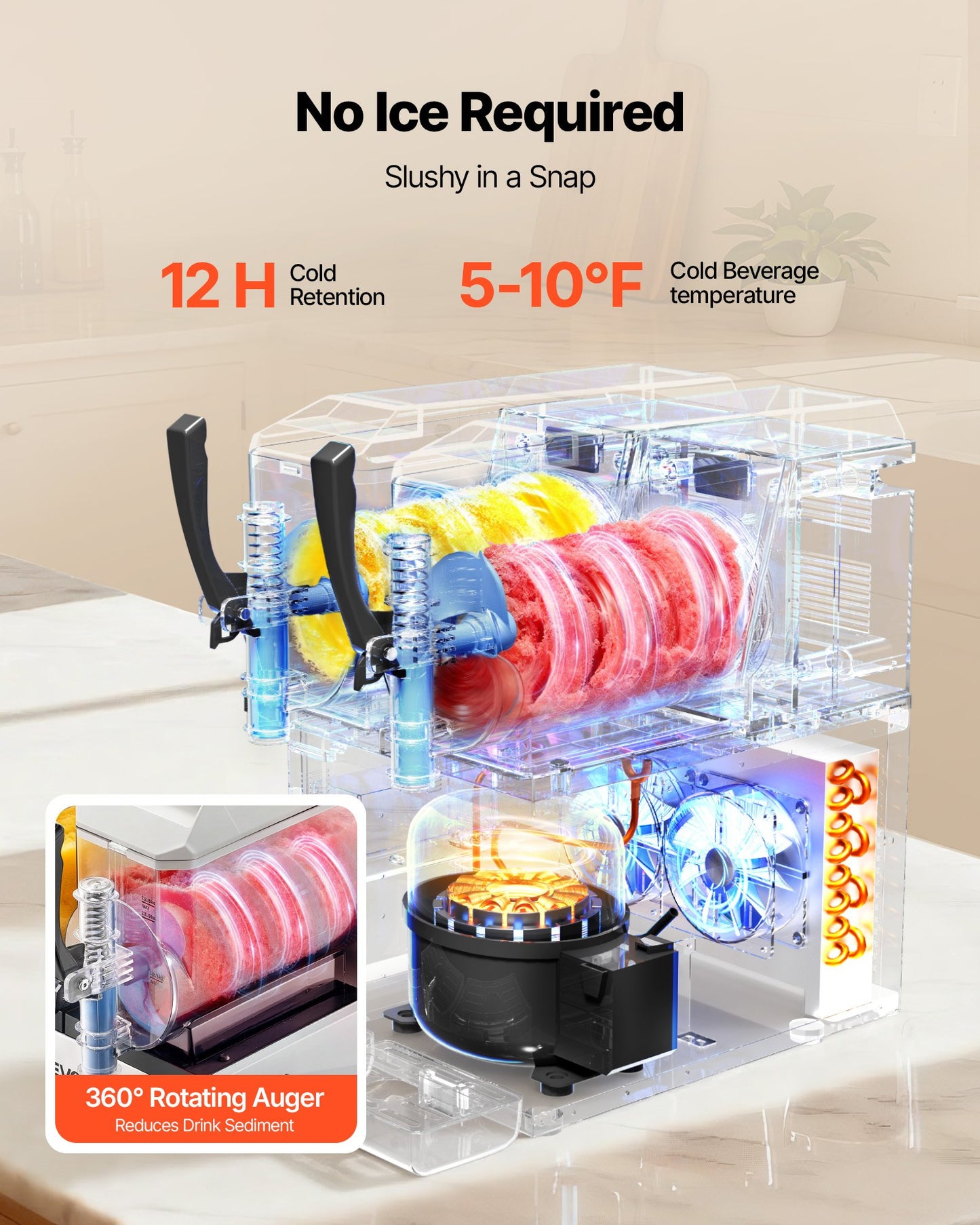 Home & Garden > Kitchen & Dining > Kitchen Appliances > Frozen Drink Makers - 3L Slushie Machine with Self-Cleaning