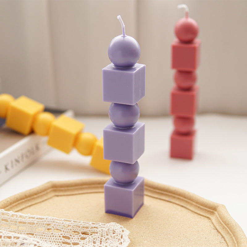 Geometric Cylinder Candle Mold - Transparent Plastic for Candle Making