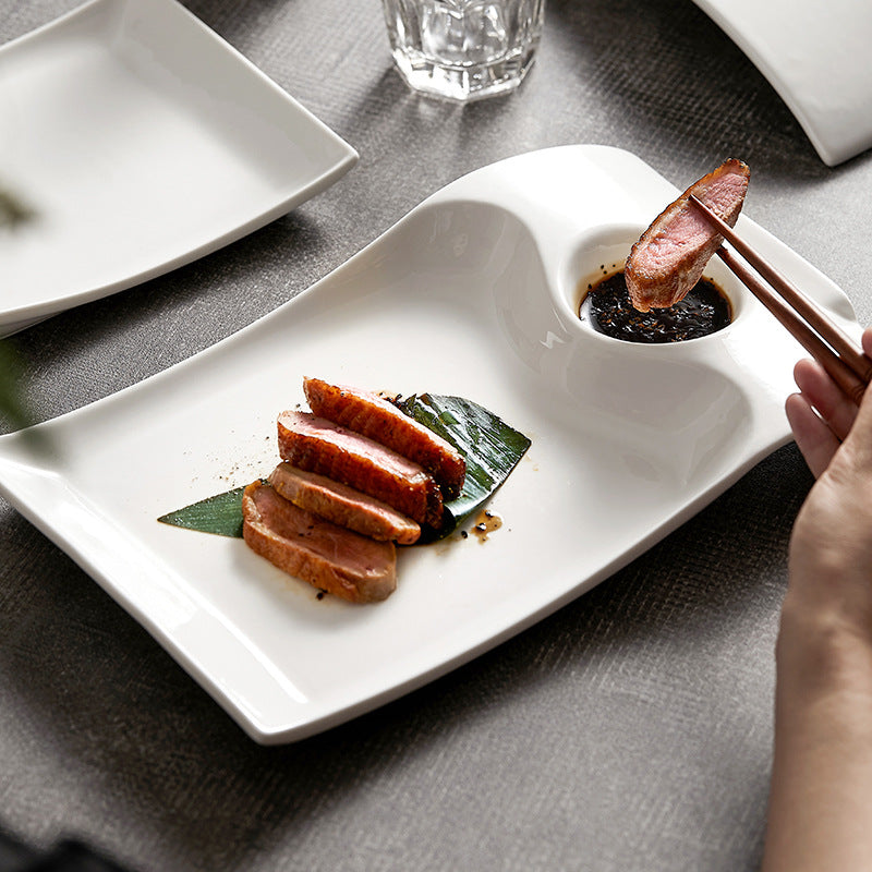 Ceramic Dumpling & Snack Plates Set - Household Kitchen Dinnerware