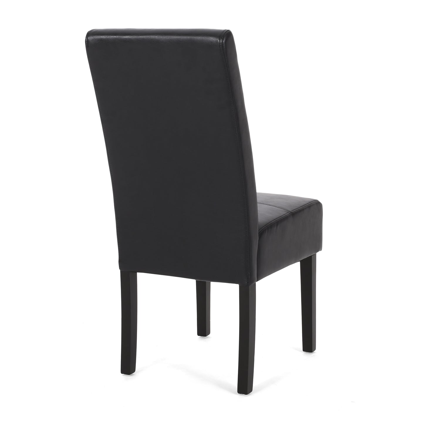 Black PU Leather Dining Chair Set of 2 - Contemporary Design