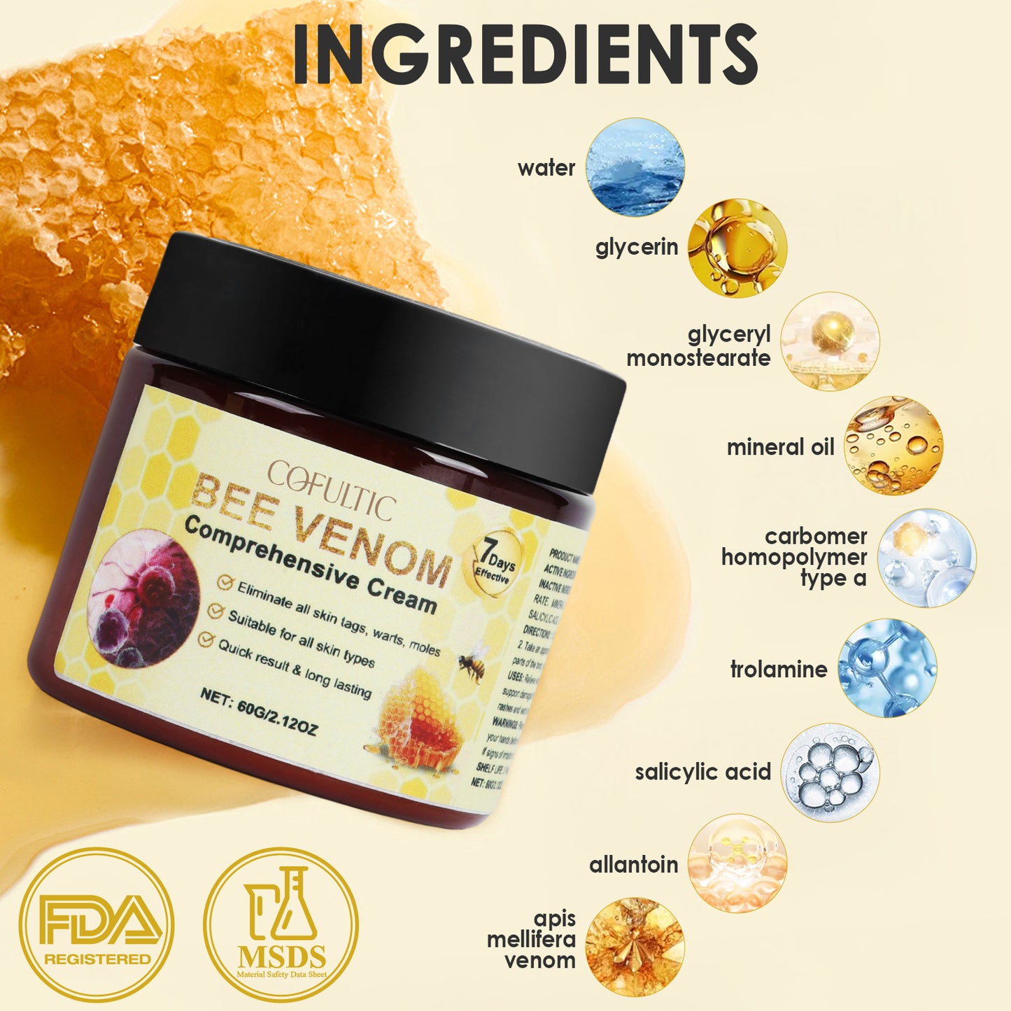 Bee Venom Anti-Aging Face Mask - Hydrating & Firming Skin Care Cream