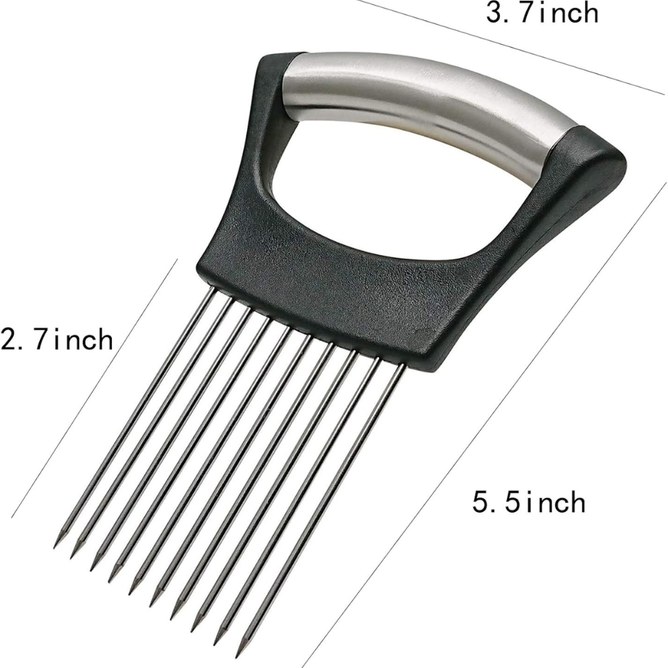Stainless Steel Onion Holder & Veggie Slicer - Multi-Use Cutter