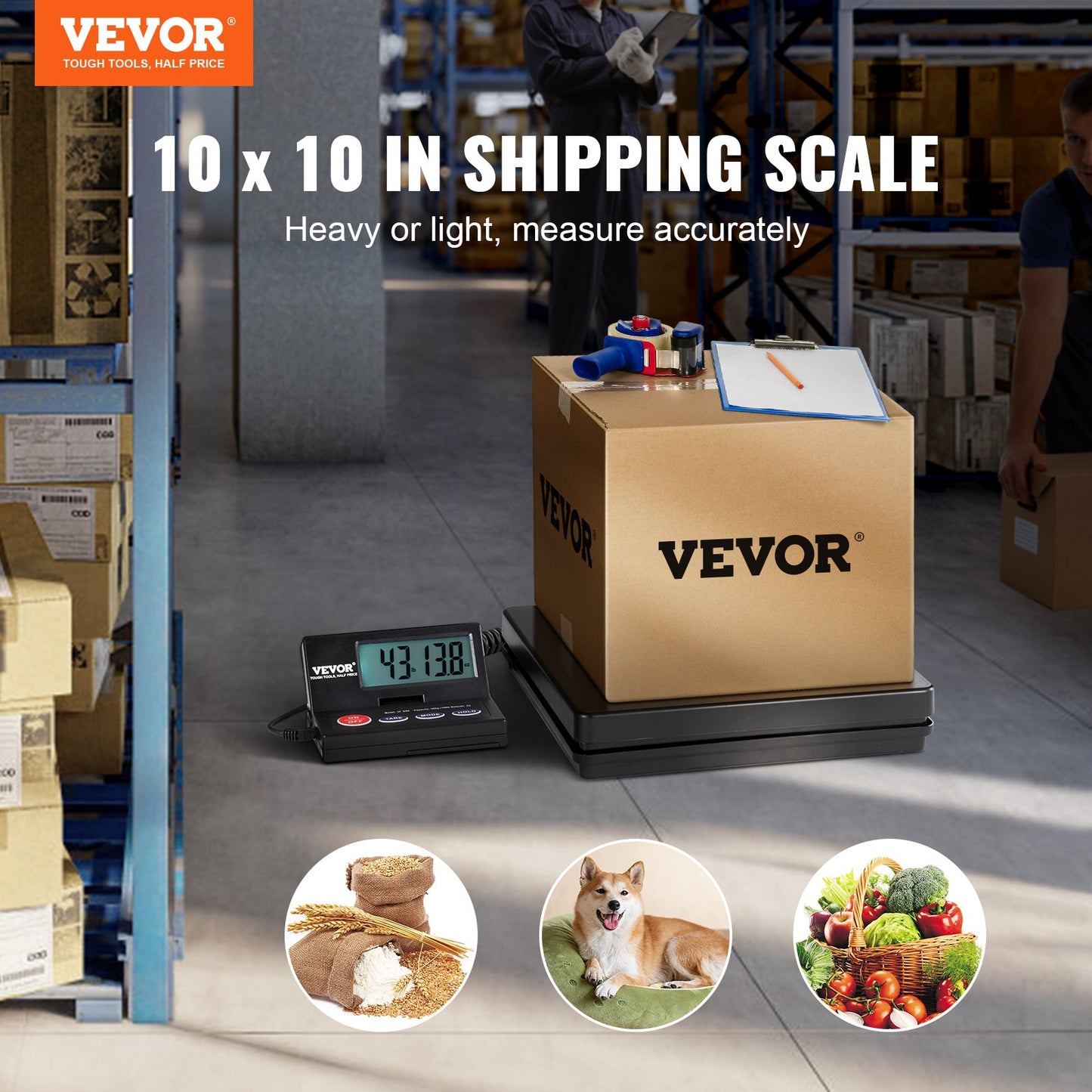 Digital Postal Shipping Scale 110 Lb with Foldable LCD, Tare & Hold Function