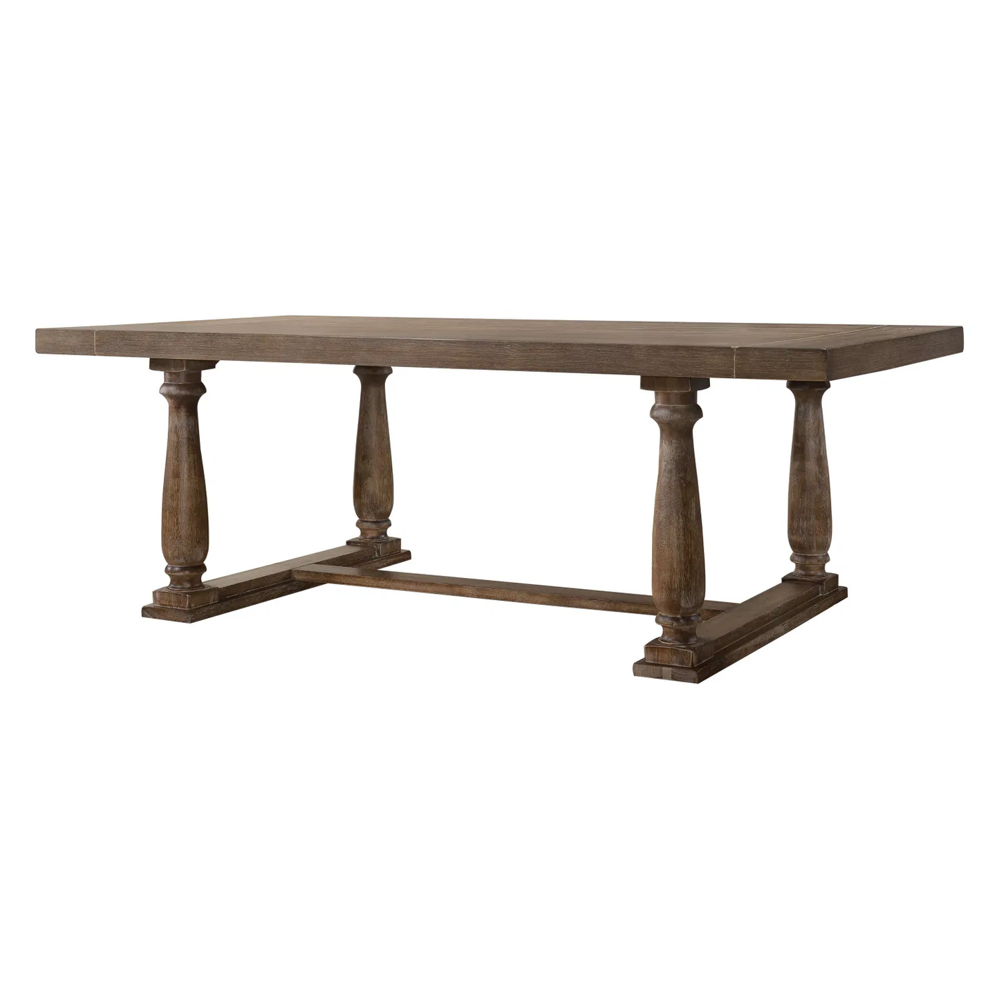 Weathered Oak Dining Table with Trestle Base - 42x84 in