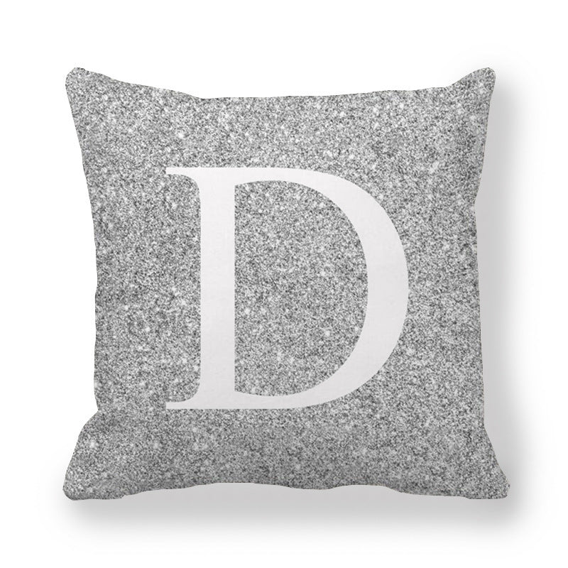 Gray Shading Encrypted English Letters Pillow Cover 45x45cm Fabric Home Decor