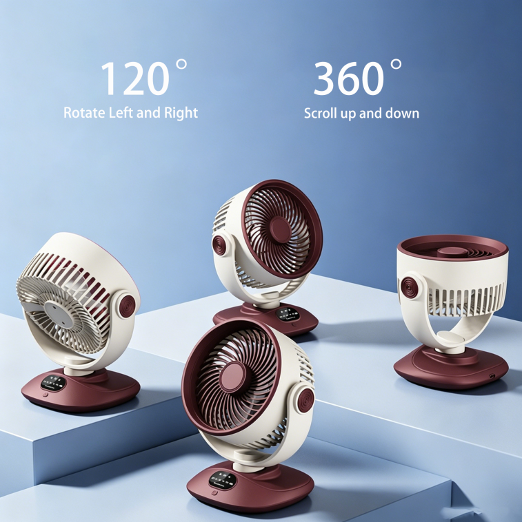 2400mAh Desktop Fan with Adjustable Speed and Tilt for Home Office