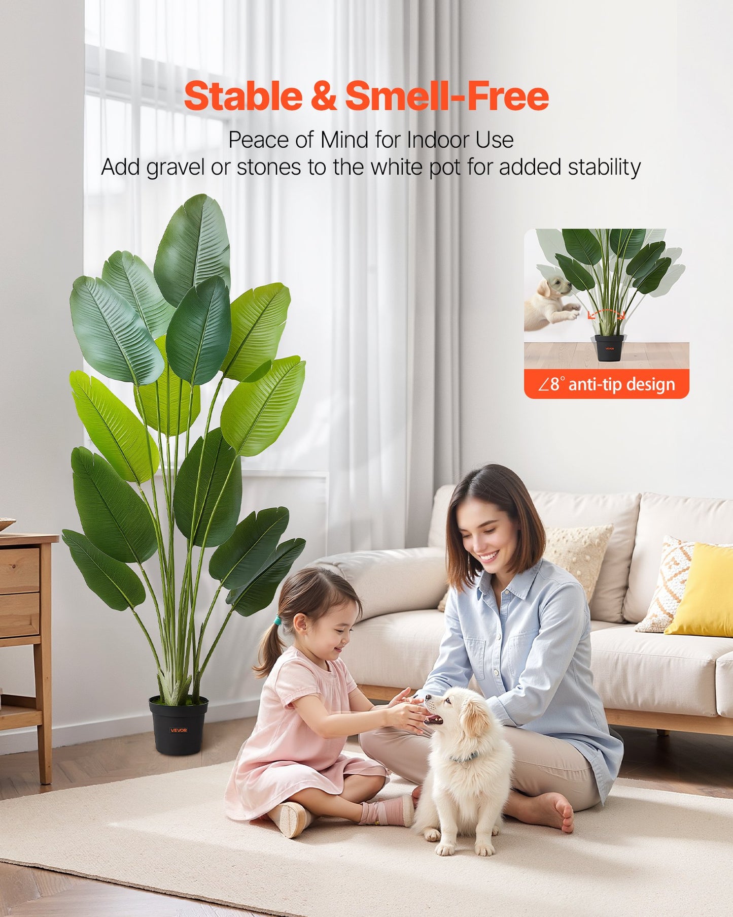 6ft Artificial Bird of Paradise Tree with Pot Indoor Outdoor Faux Plant