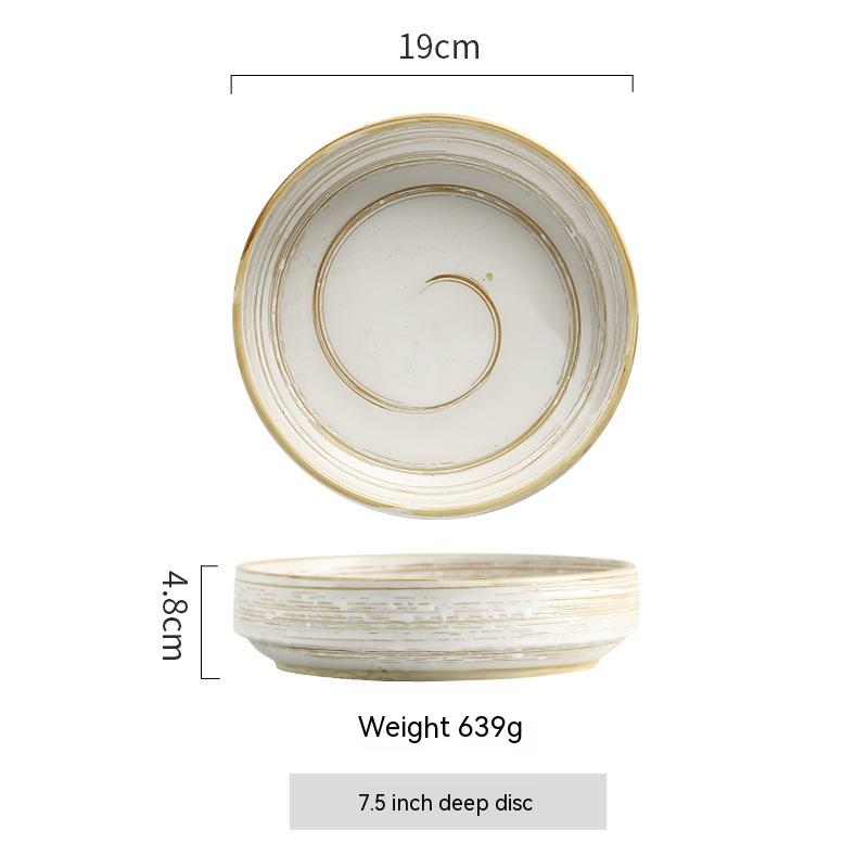 Porcelain Rice Bowl Set 4.5 Inch Retro Kitchen Tableware