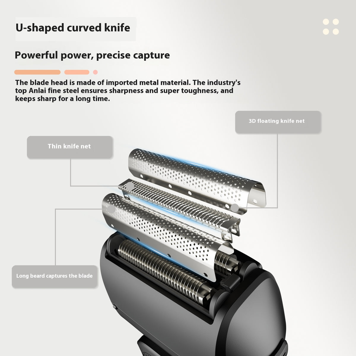 Rechargeable Electric Reciprocating Shaver with Digital Display