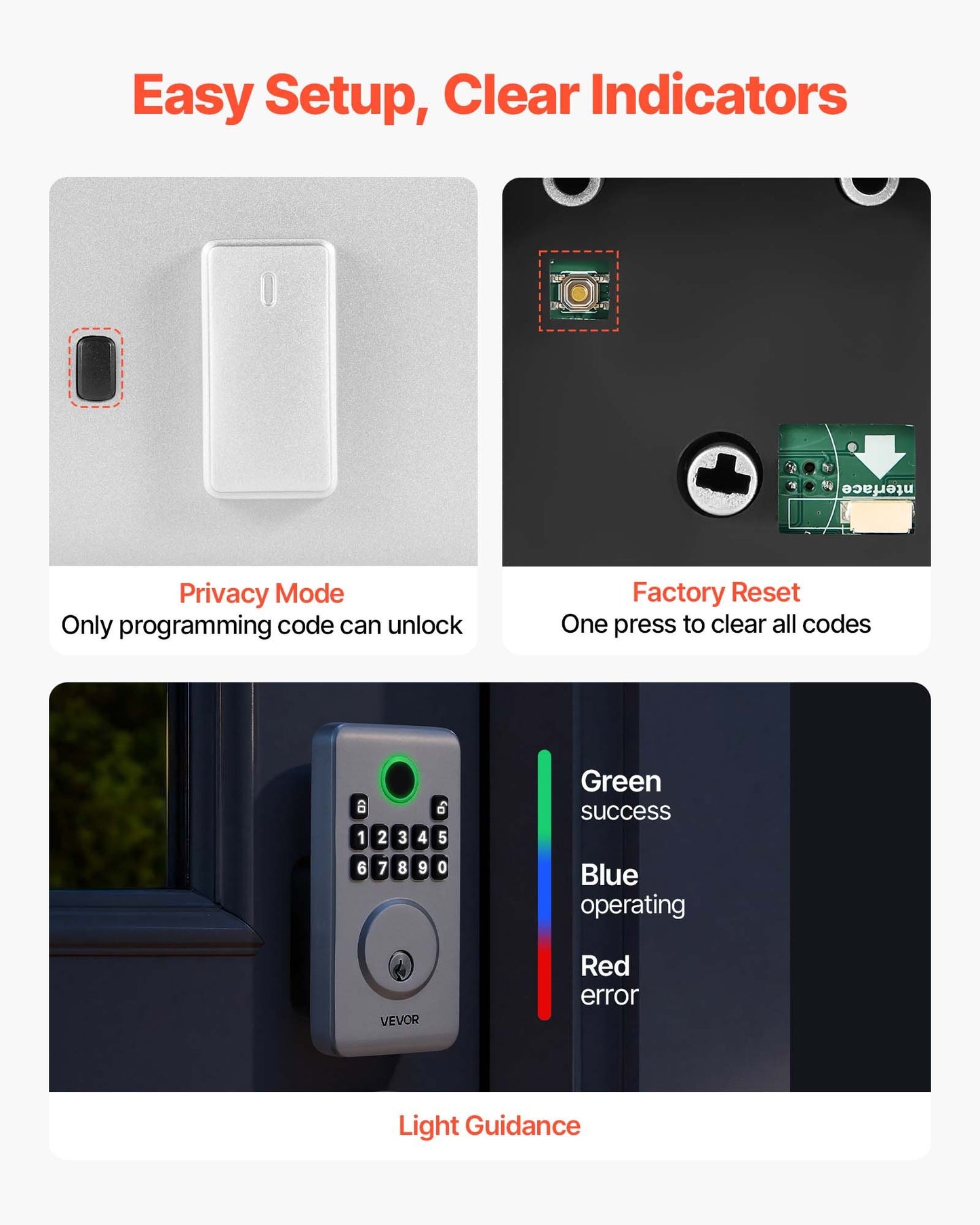 Keyless Entry Door Lock - Electronic Deadbolt with Auto Lock & Backlit Keypad - Silver