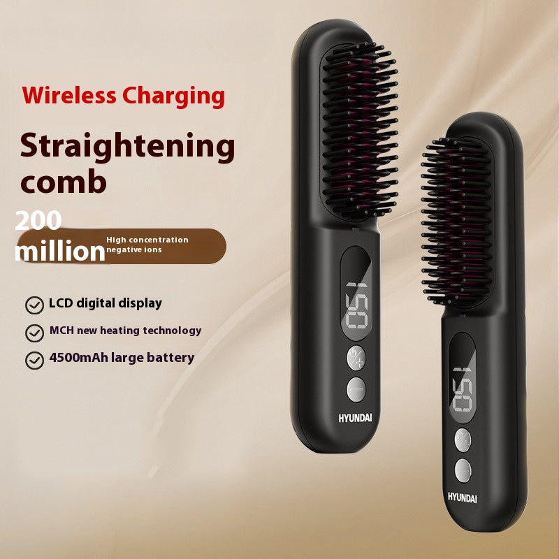 Wireless Charging Comb for Hair Styling - Black