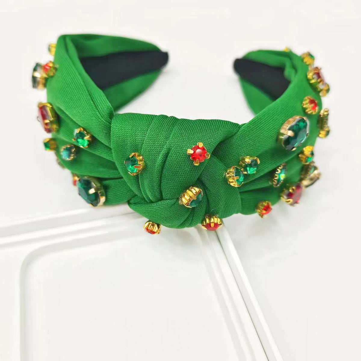 Christmas Rhinestone Headband with Knot Center