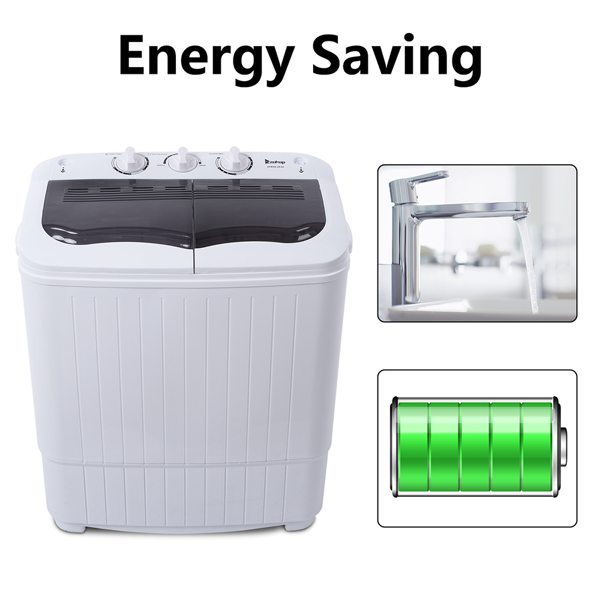 14.3lb Semi-Automatic Gray Washing Machine with Cover - Home Appliance