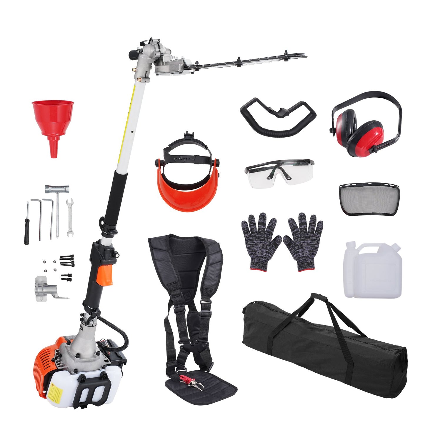 Gas Powered Pole Hedge Trimmer with Dual Sided Blades - 26CC 15.7-Inch