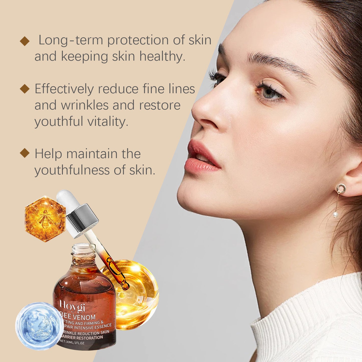 Hydrating Facial Essence with Bee Venom, Hyaluronic Acid & Vitamin C - 30ml