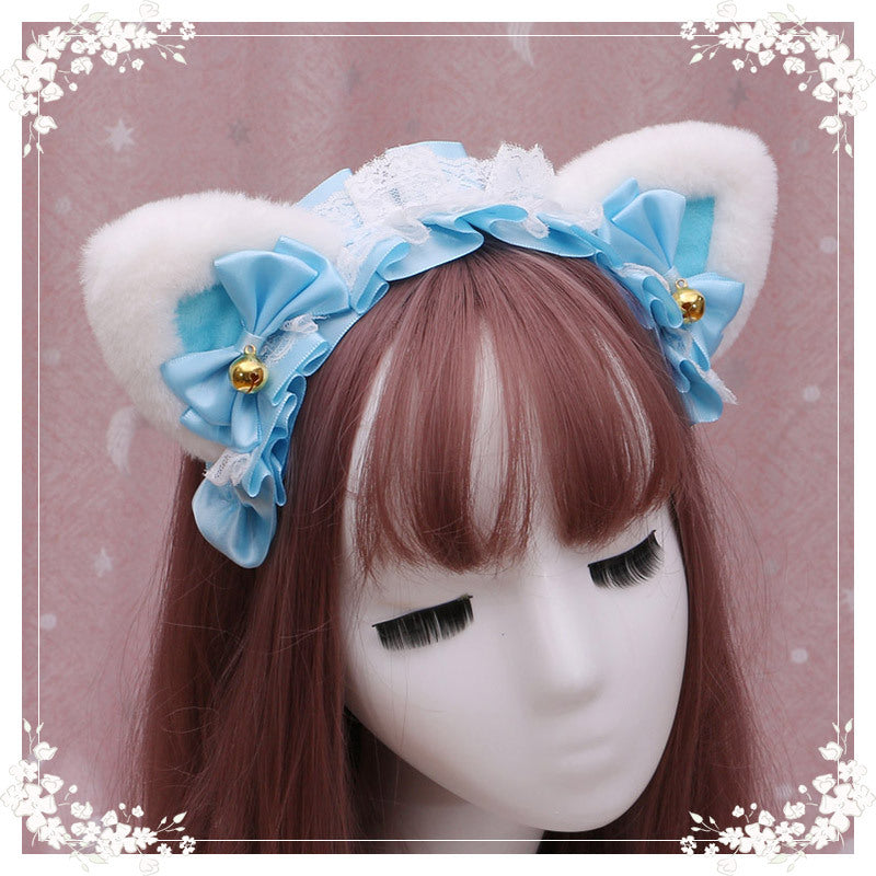 Lolita Cat Ear Headband with Lace - Hair Accessory