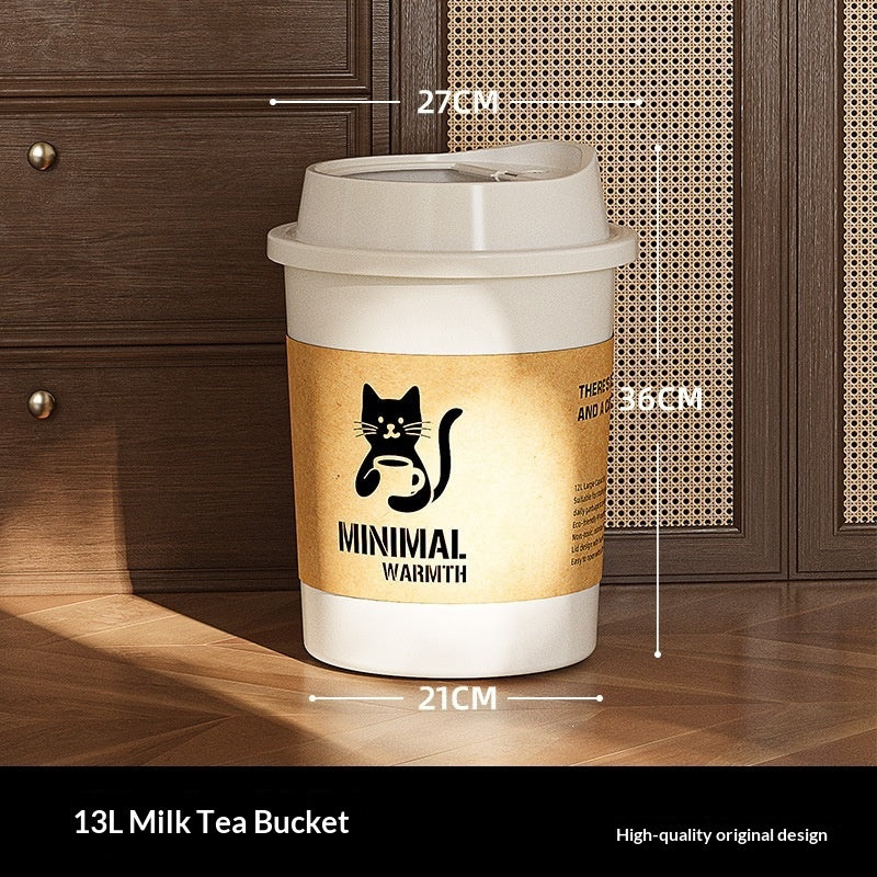 Large Capacity Open-Top Trash Can for Living Room and Kitchen - 12L Plastic Storage Bin