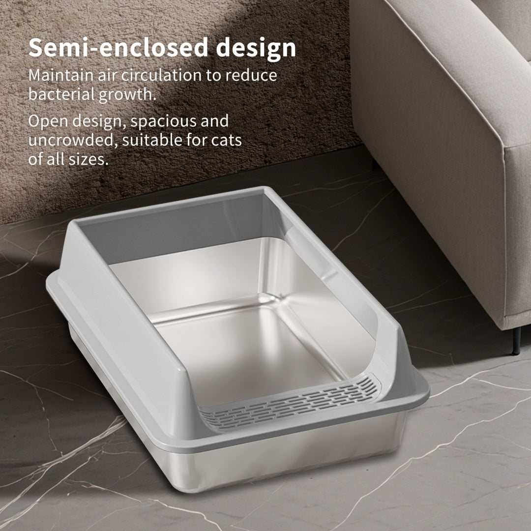 Stainless Steel Cat Litter Box - Large & Durable Pet Furniture