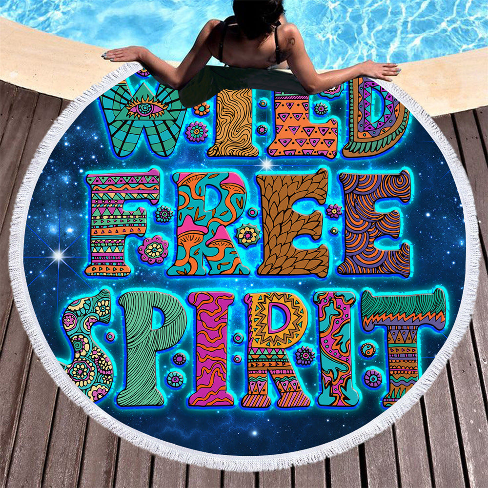 Round Beach Towel Microfiber Quick Dry 150cm - Multi Style